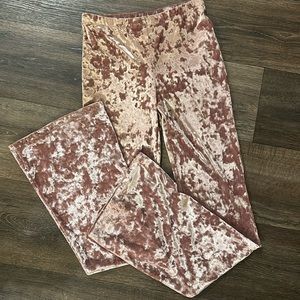 Crushed velvet bell bottoms